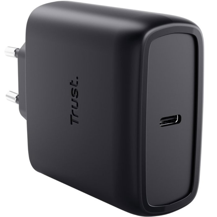 CARGADOR PARED/VIAJE USB-C 65W + CABLE USB-C 2 M MAXO NEGRO TRUST